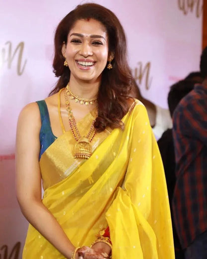 Outstanding Yellow Soft Silk Saree with Phenomenal Blouse Piece