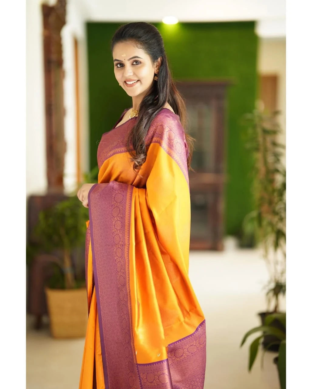 Seraglio Yellow Soft Silk Saree With Engaging Blouse Piece