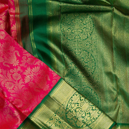 Assemblage Dark Pink Soft Banarasi Silk Saree With Demesne Two Blouse Piece