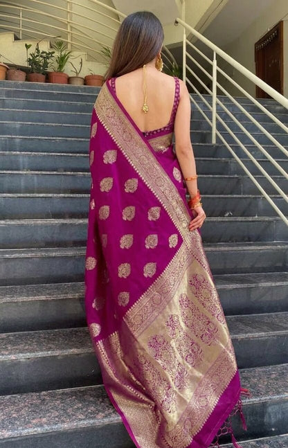 wine Pure Kanjivaram Silk Saree Soft Design With Blouse Piece